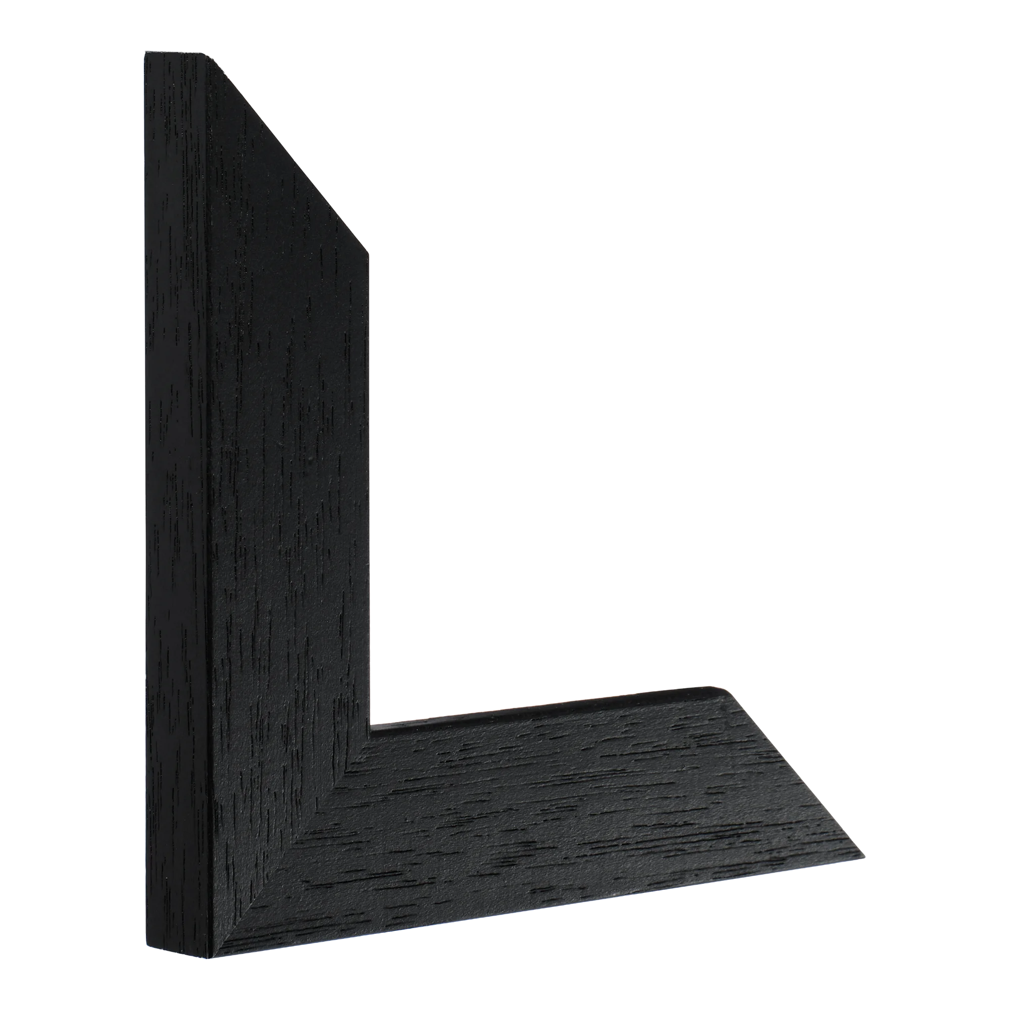 Vertical view of metro black grain picture frame sample