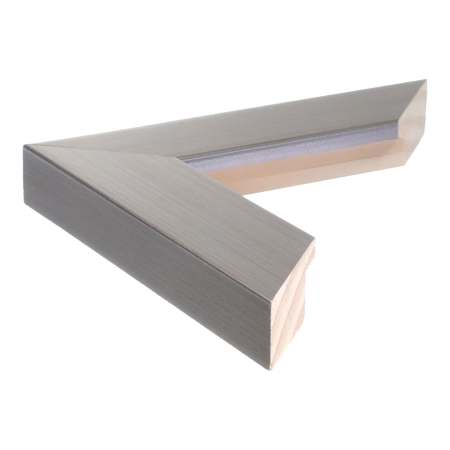 Side view of Metro picture frame in brushed pewter