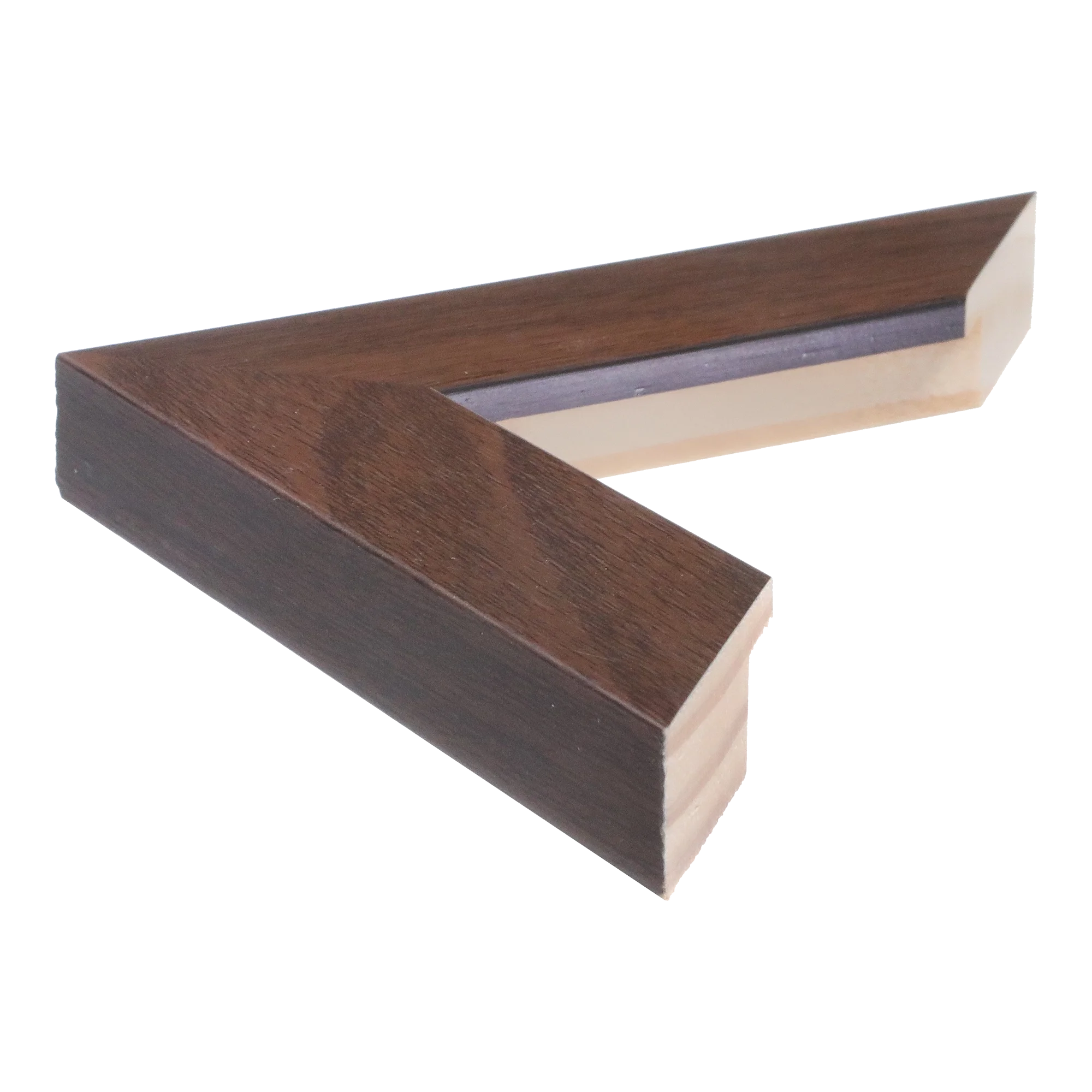 Side view of Metro picture frame in brown