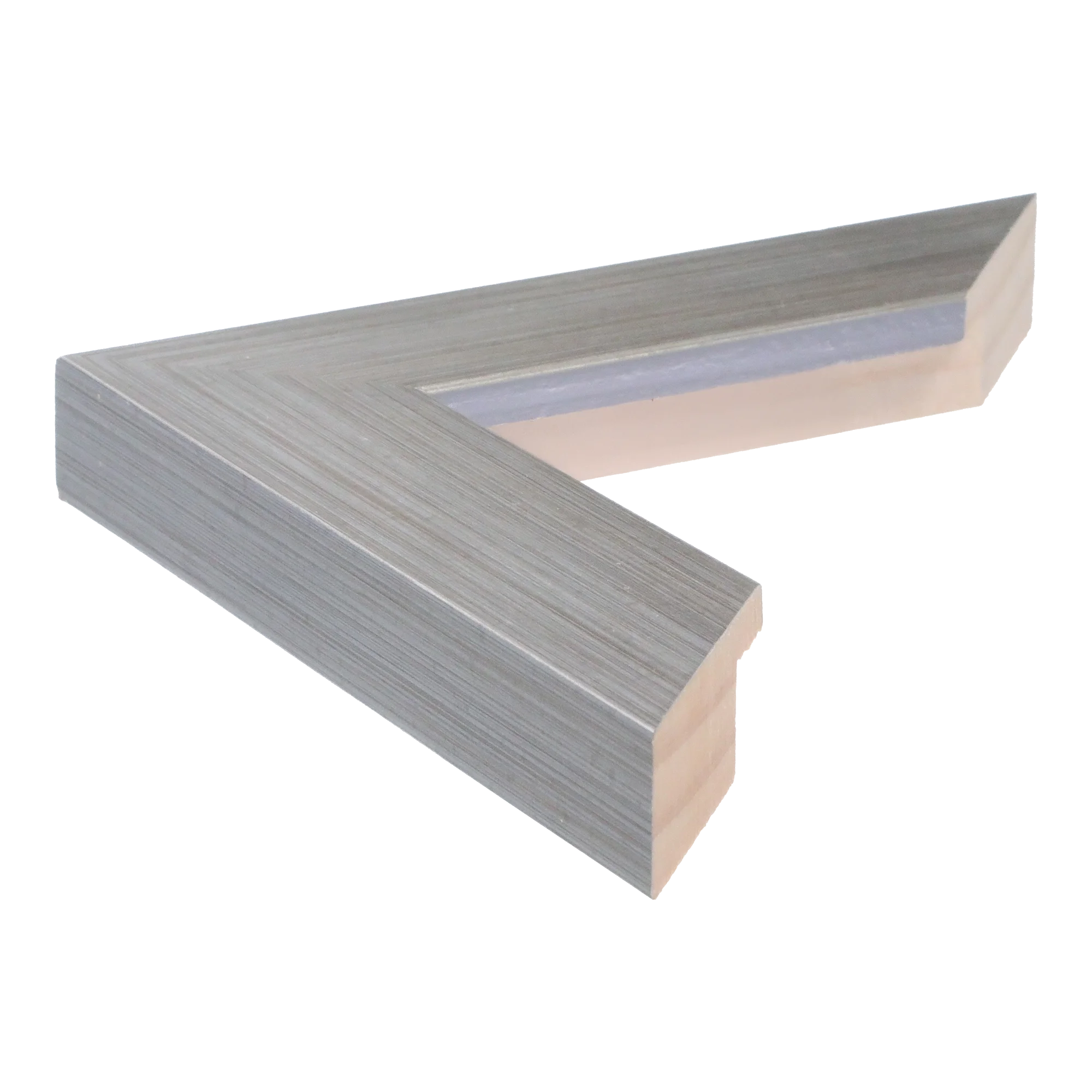 Side view of Metro picture frame in brushed silver