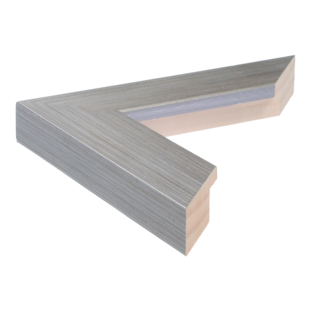 Side view of Metro picture frame in brushed silver