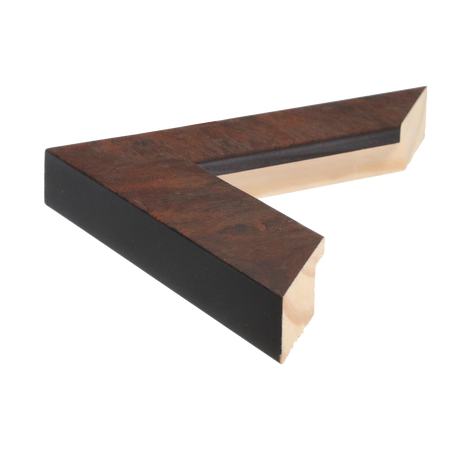 Side view of Metro picture frame in burl