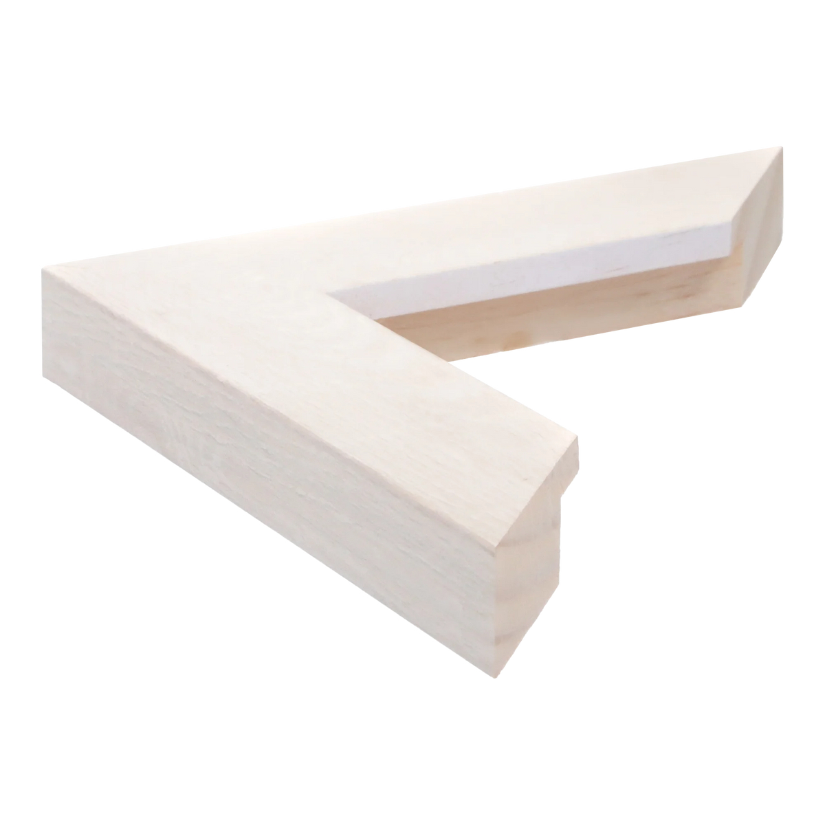 Side view of Metro picture frame in cream