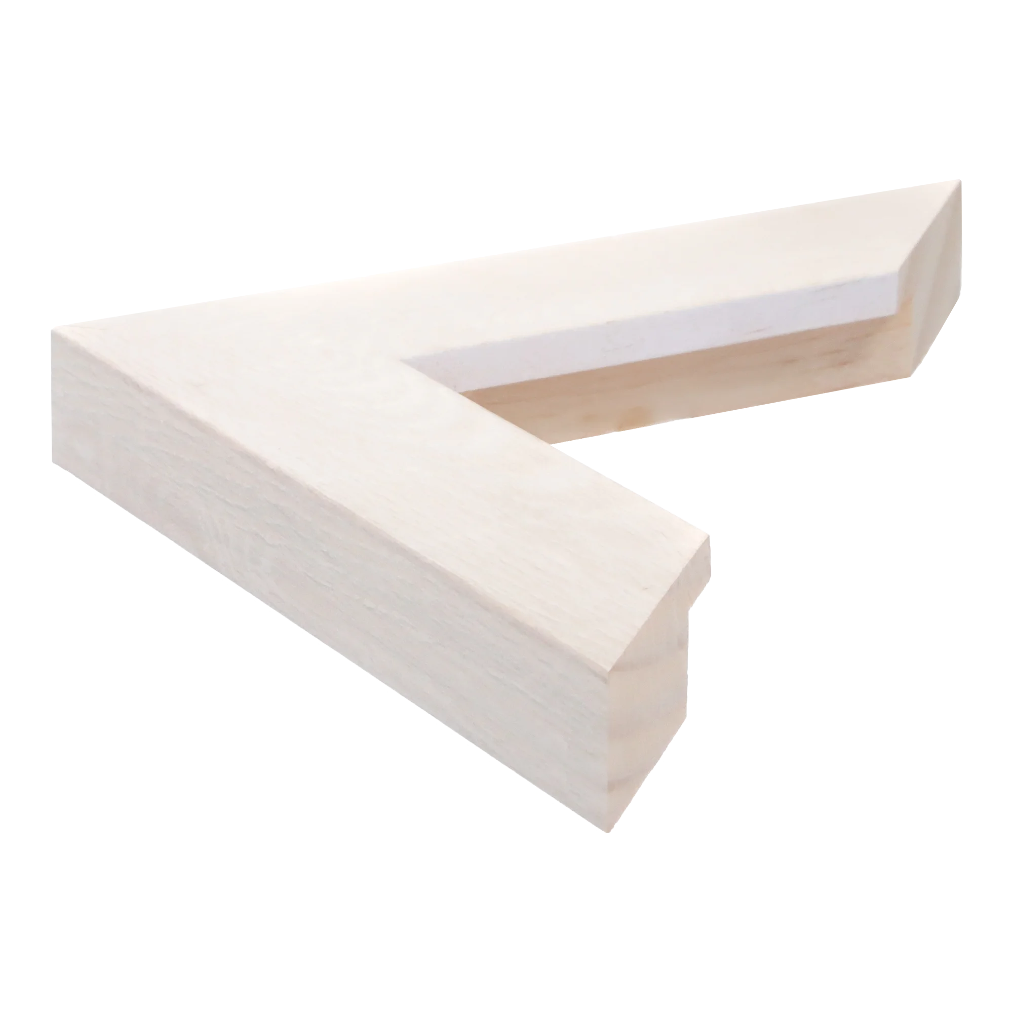 Side view of Metro picture frame in cream