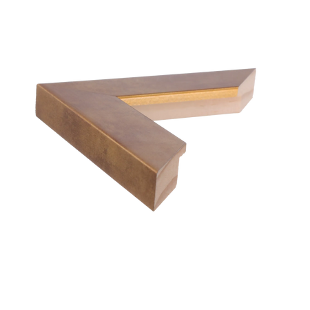Side view of Metro picture frame in distressed gold