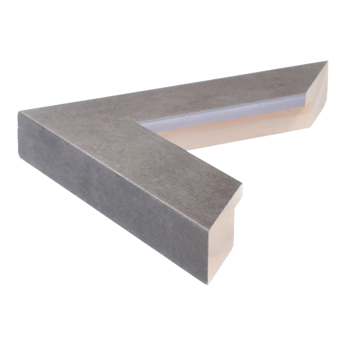 Side view of Metro picture frame in distressed silver