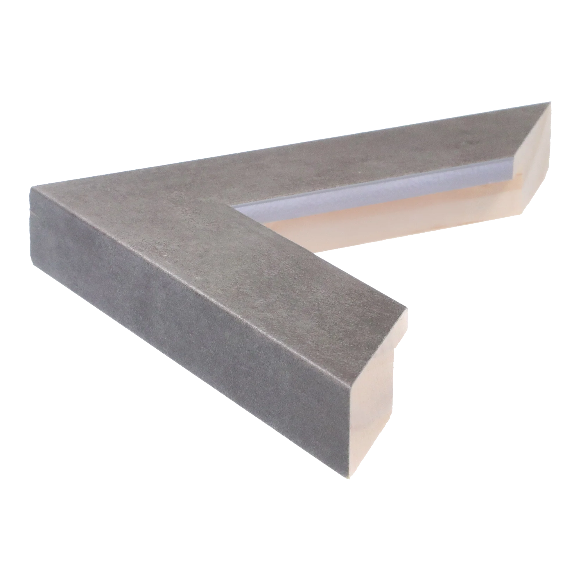 Side view of Metro picture frame in distressed silver