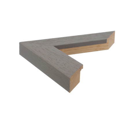 Side view of Metro picture frame in grey grain