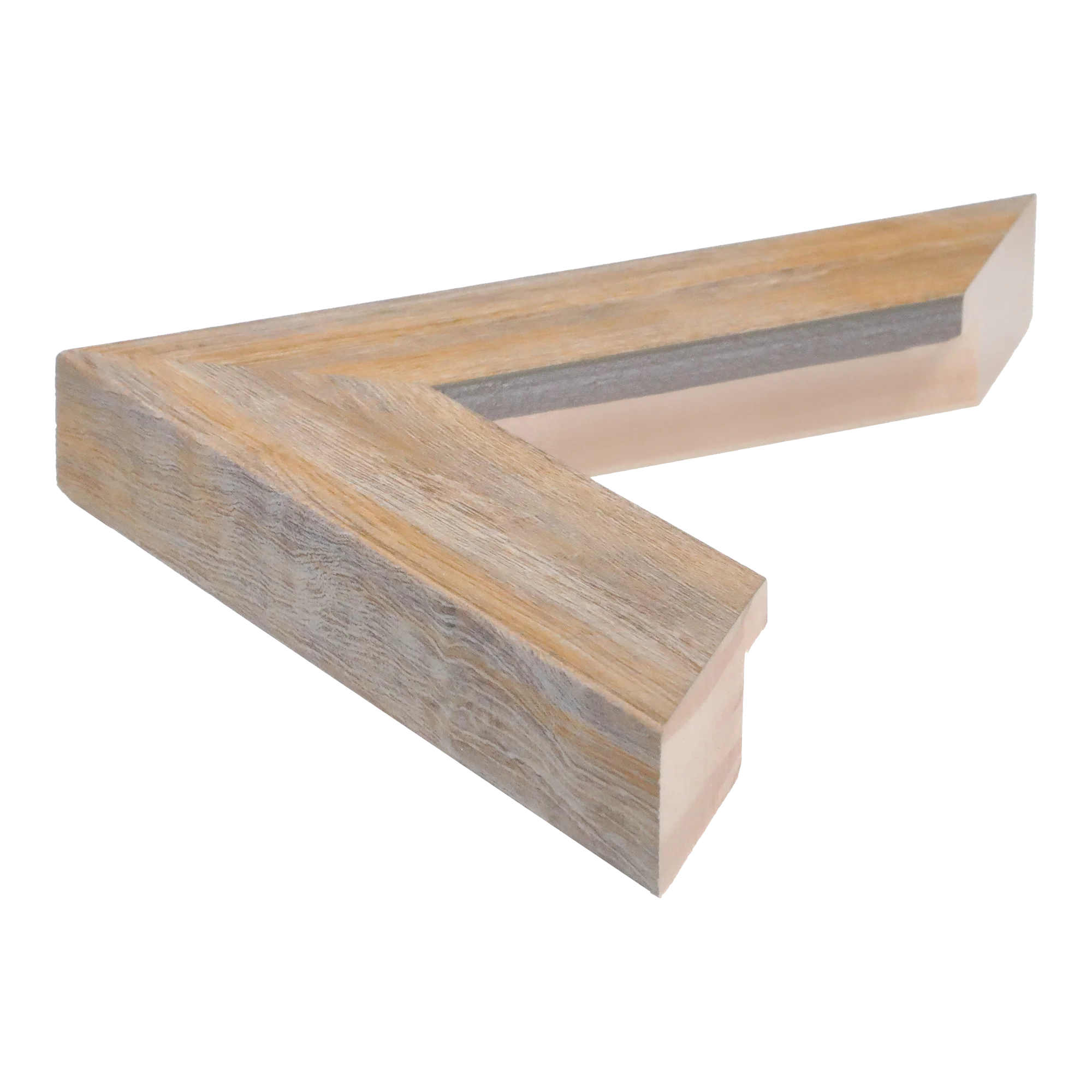 Side view of Metro picture frame in honey