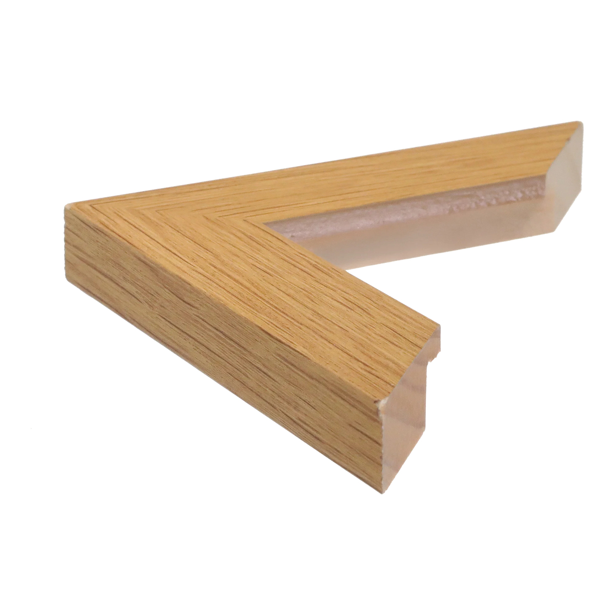 Side view of Metro picture frame in oak