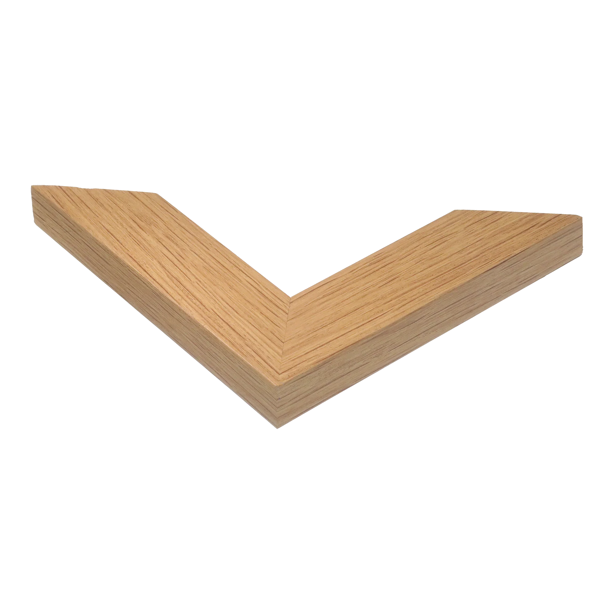 Corner view of Metro in oak picture frame
