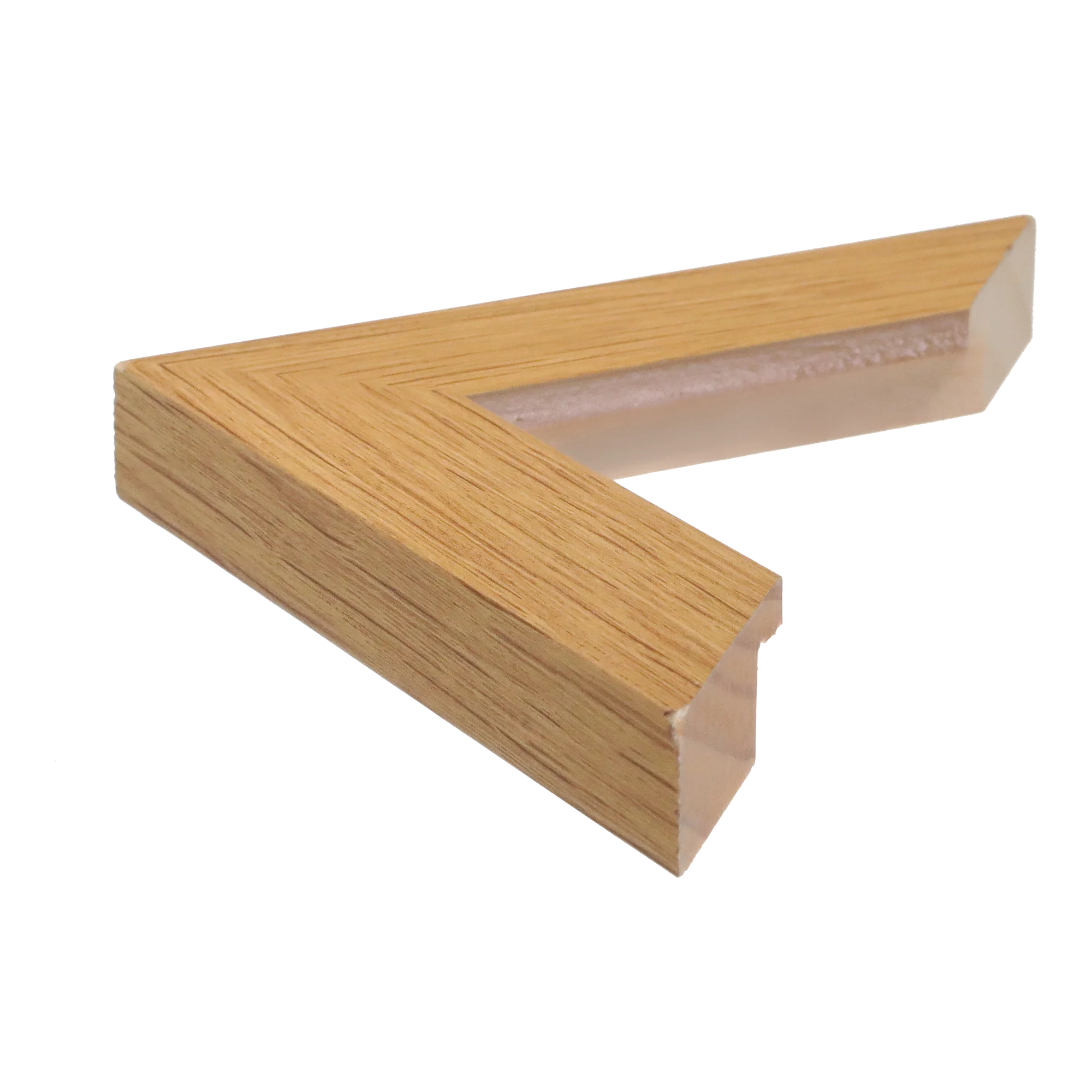 Side view of Metro picture frame in oak