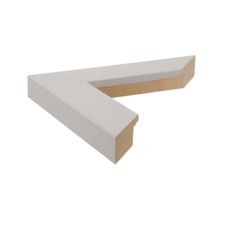 Side view of Metro picture frame in white grain