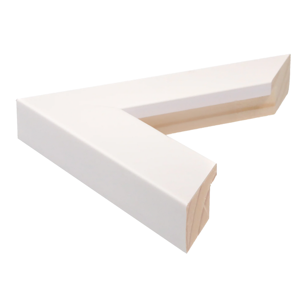 Side view of Metro picture frame in white
