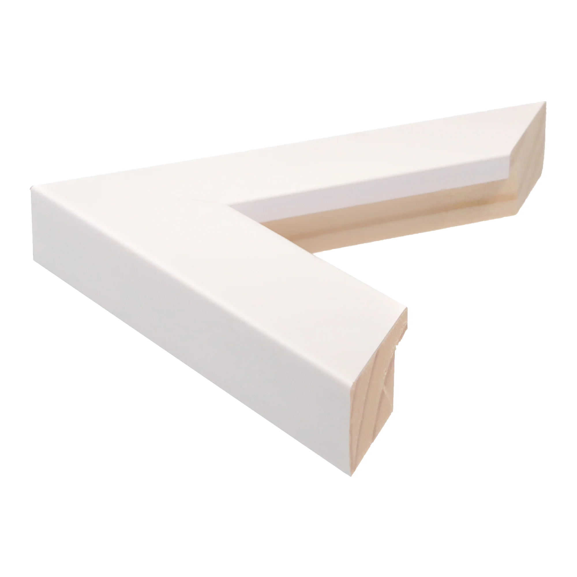 Side view of Metro picture frame in white