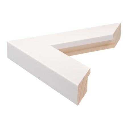 Side view of Metro picture frame in white