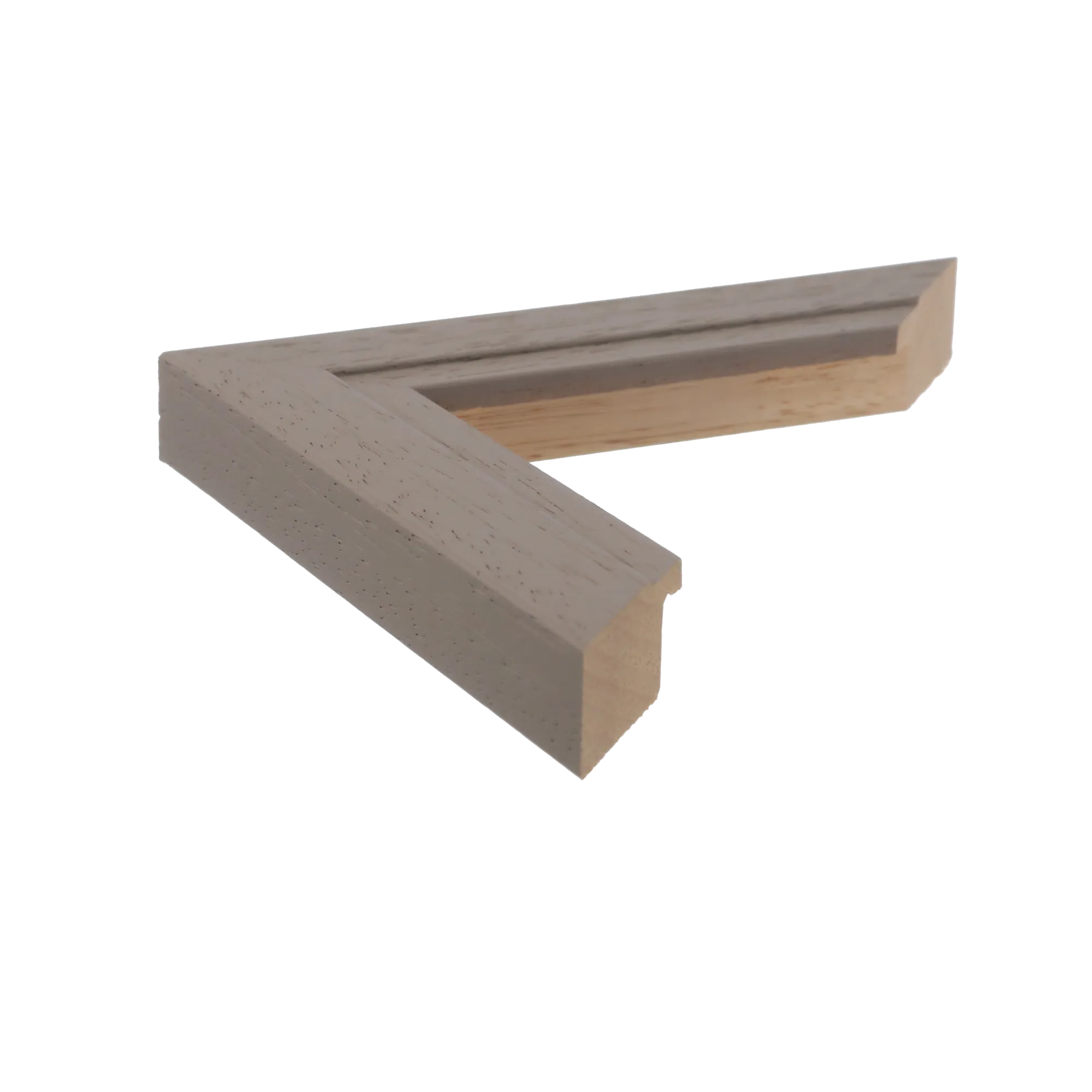 Side view of Milano picture frame in taupe