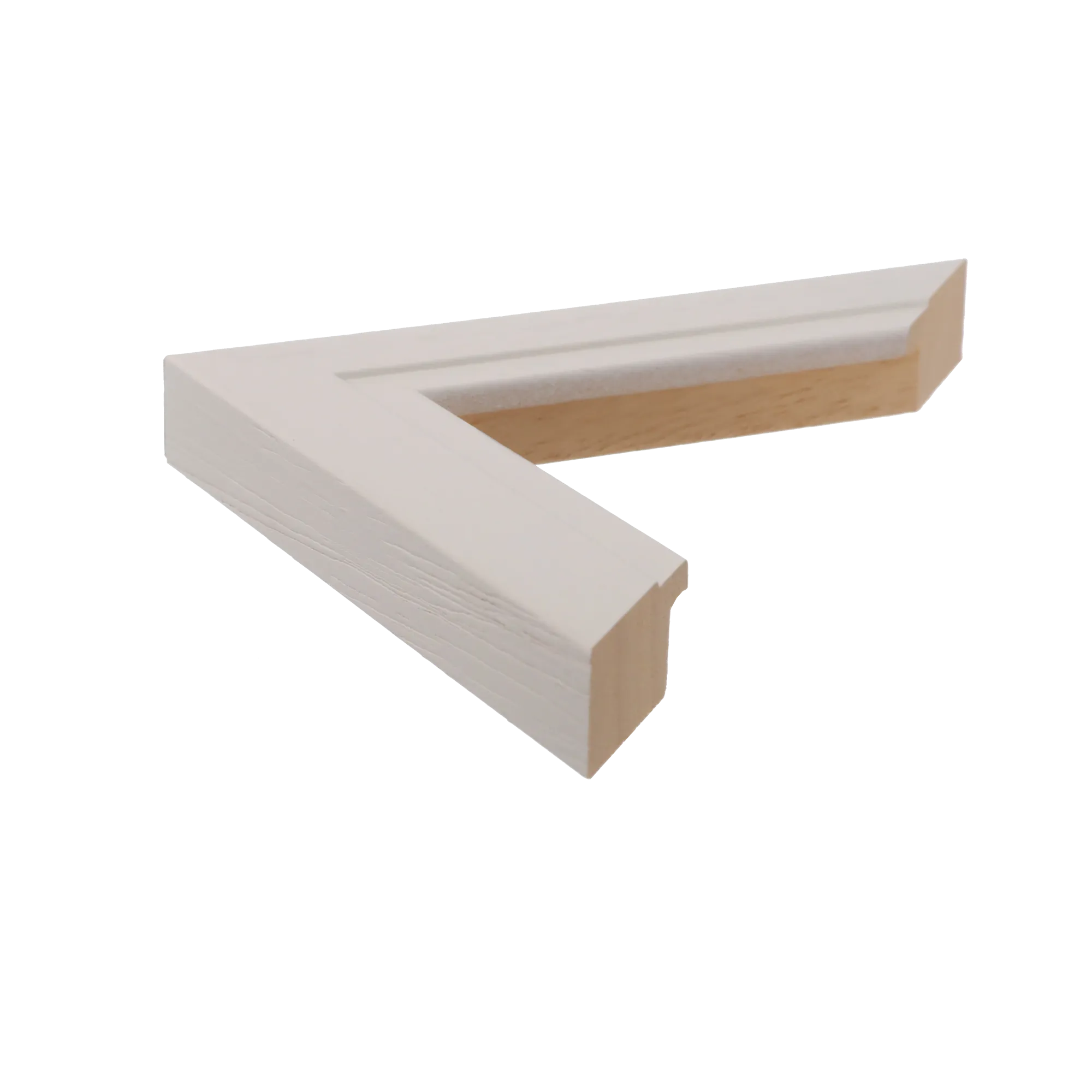 Side view of Milano picture frame in white