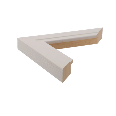 Side view of Milano picture frame in white
