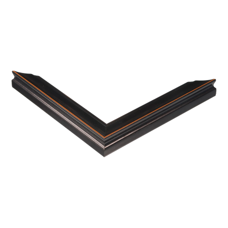 Corner view of Monarch in black picture frame