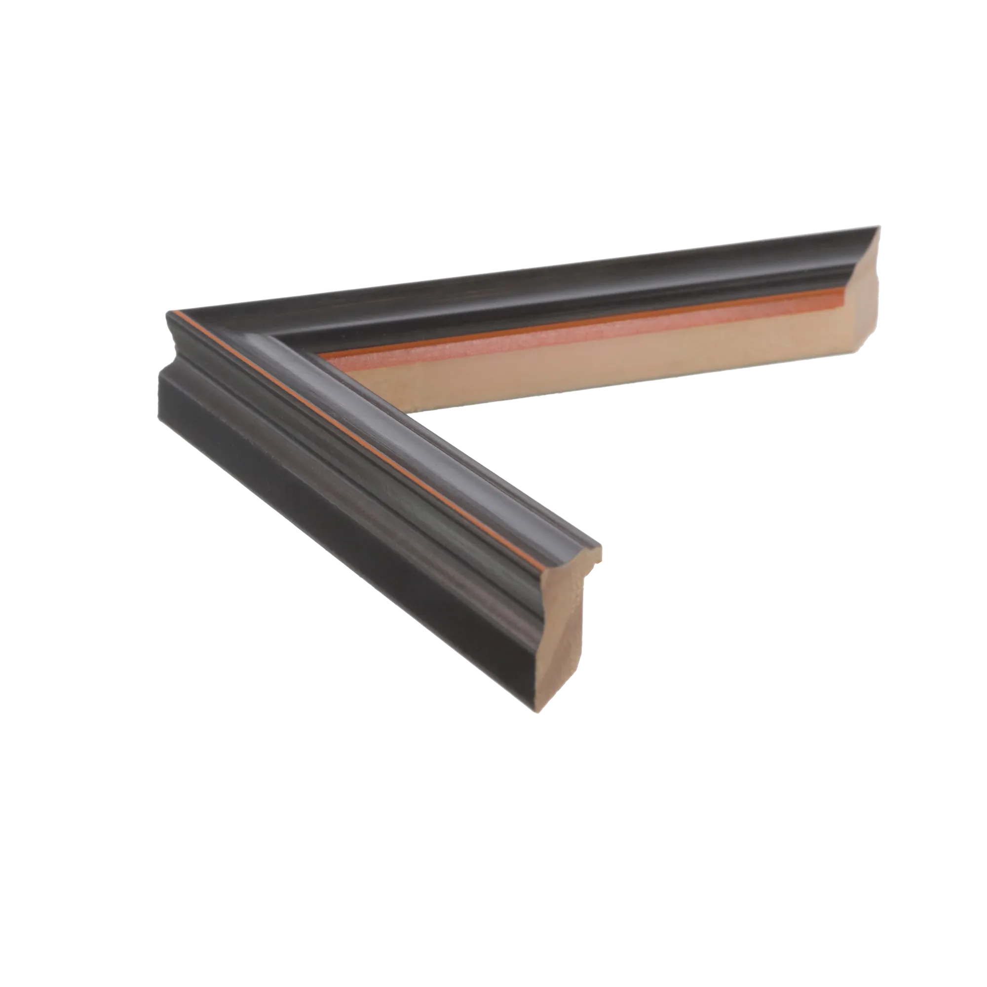 Side view of Monarch picture frame in black