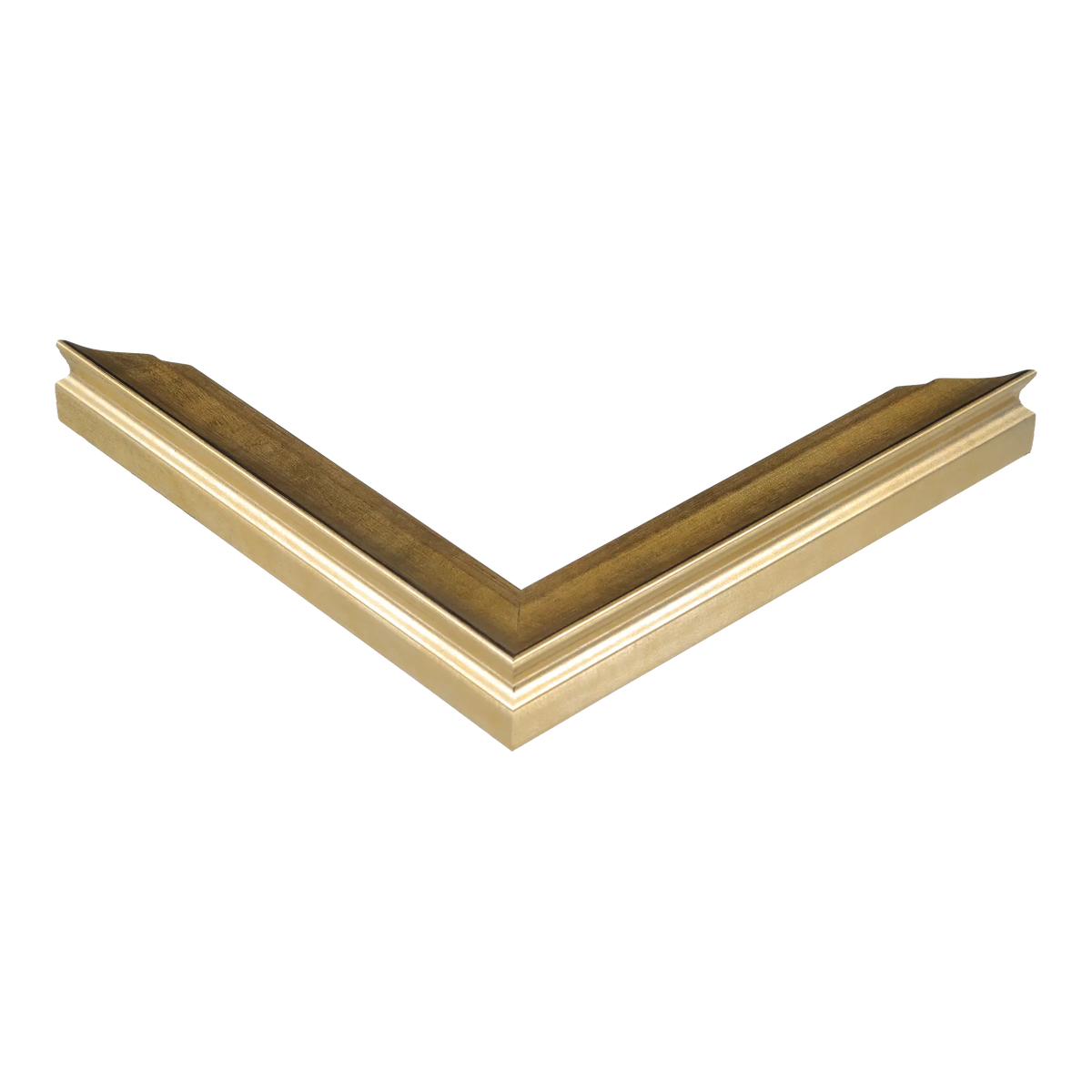 Corner view of Monarch in soft gold picture frame