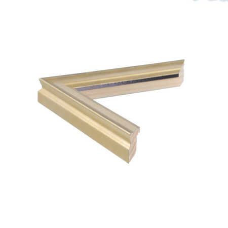 Side view of Monarch picture frame in soft gold