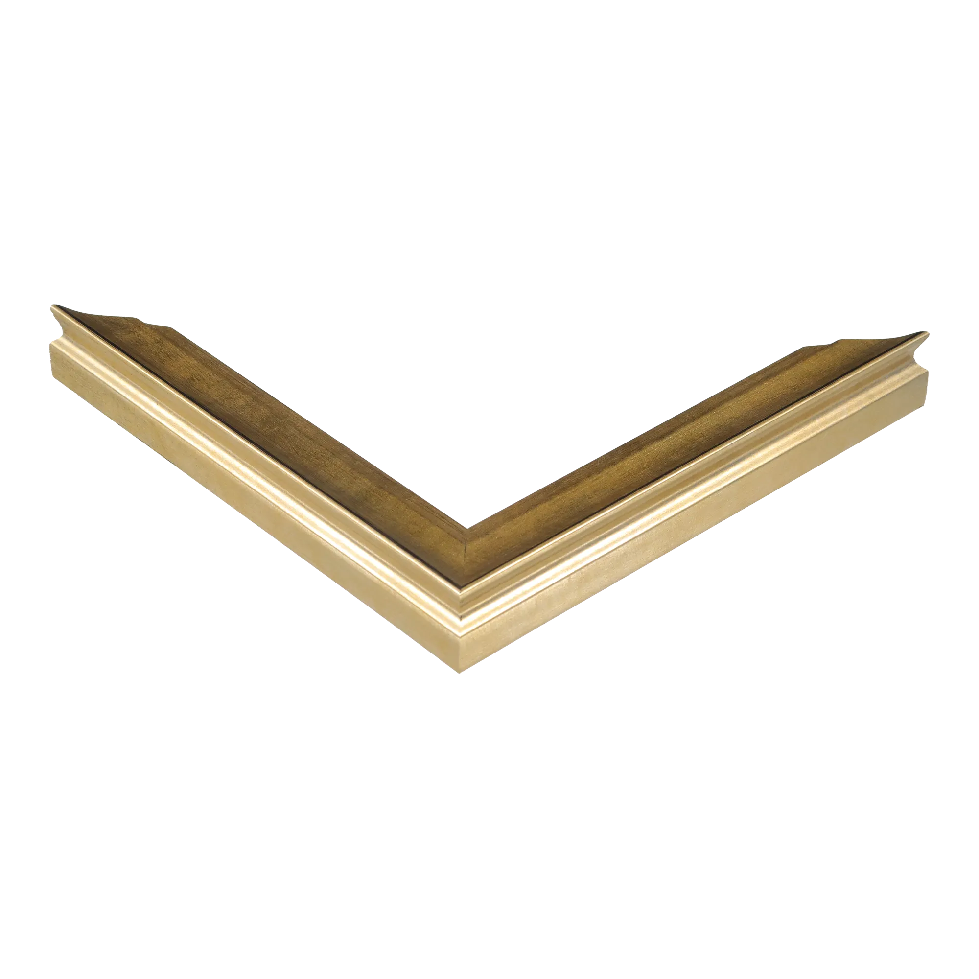 Corner view of Monarch in soft gold picture frame