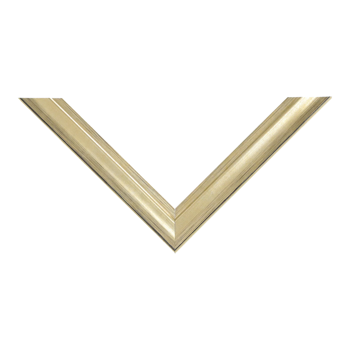 Top view of Monarch picture frame in soft gold