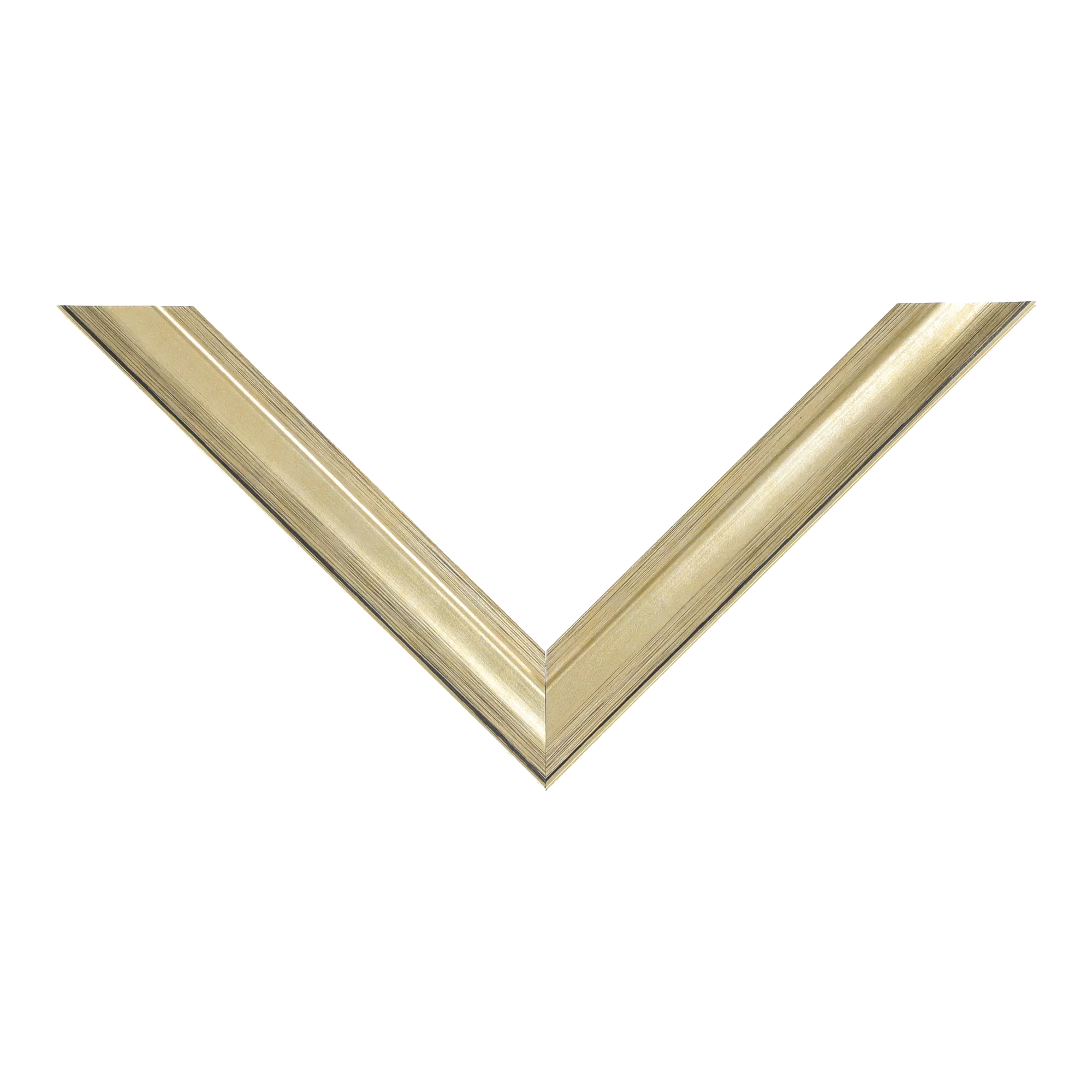 Top view of Monarch picture frame in soft gold