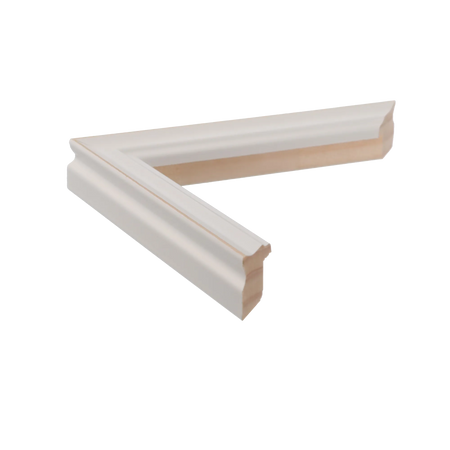 Side view of Monarch picture frame in white