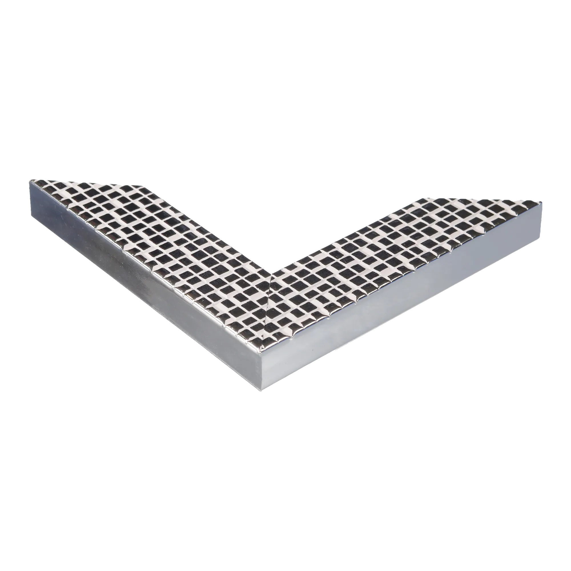 Corner view of Mosaic in silver picture frame