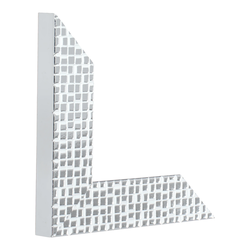 Vertical view of mosaic silver picture frame