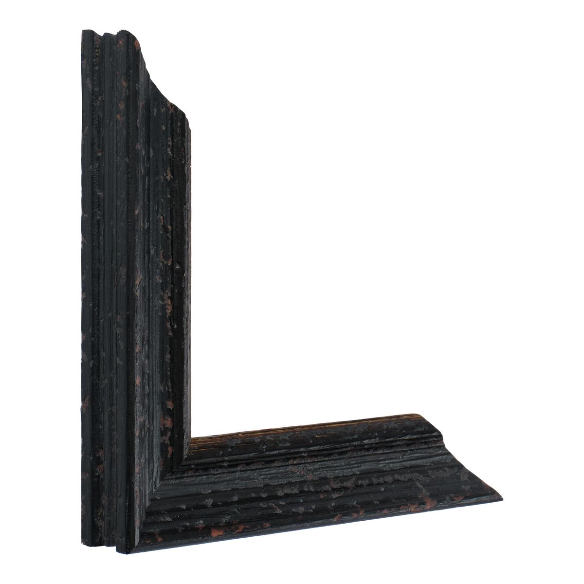 Vertical view of muse i distressed black picture frame