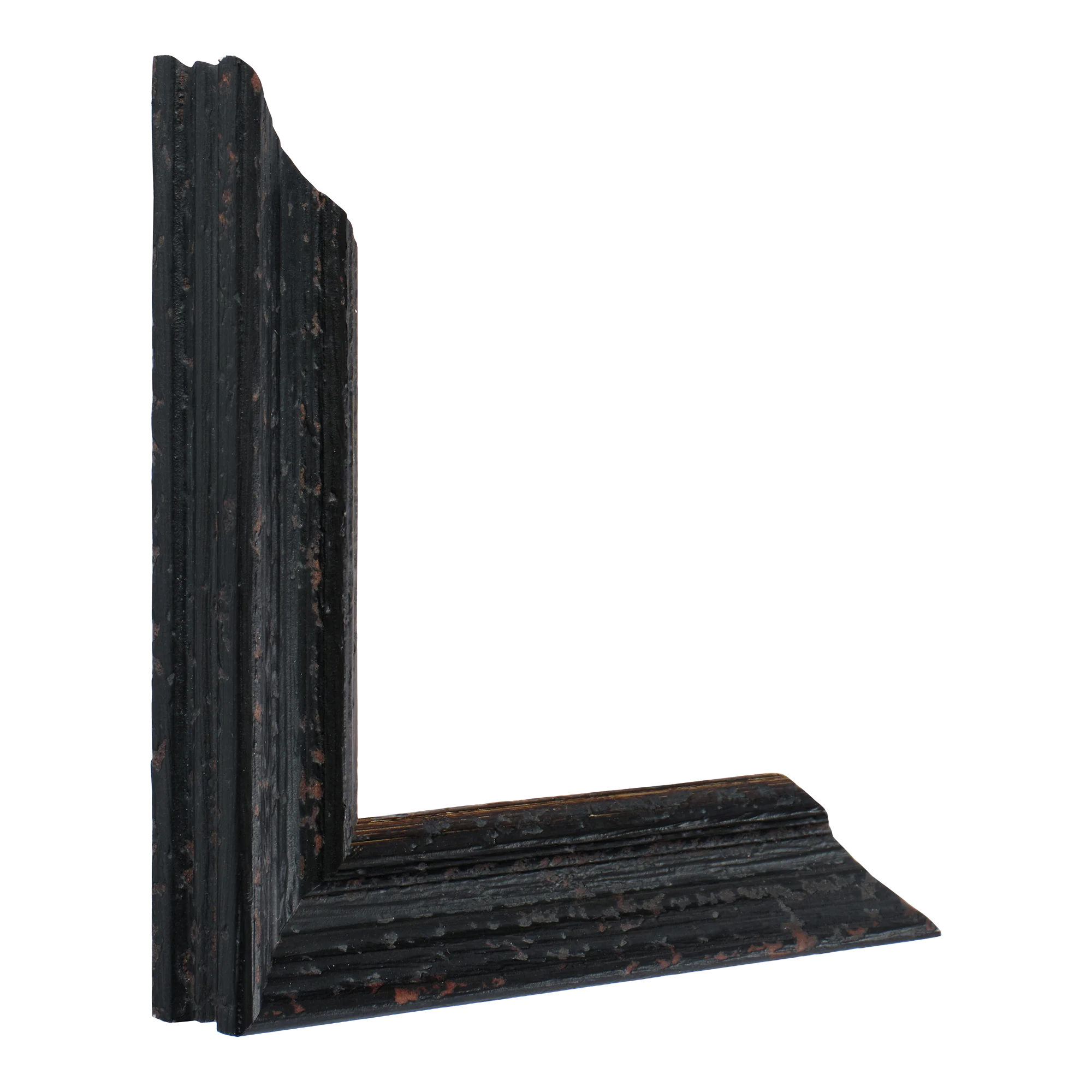 Vertical view of muse i distressed black picture frame