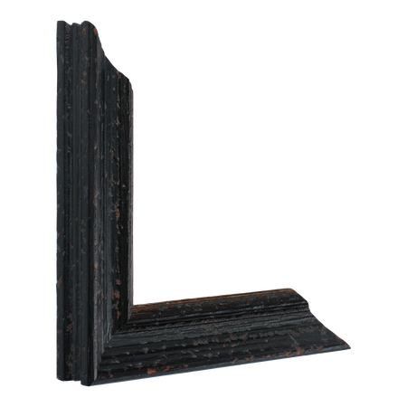 Vertical view of muse i distressed black picture frame