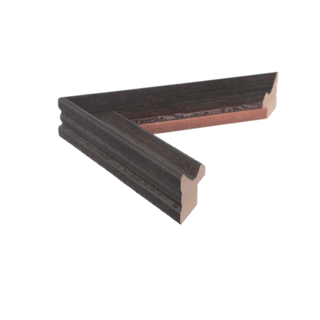 Side view of Muse I picture frame in distressed black