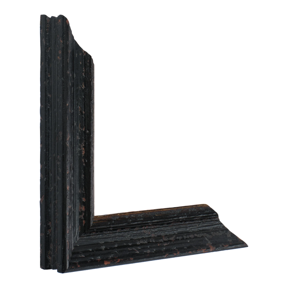 Vertical view of muse i distressed black picture frame