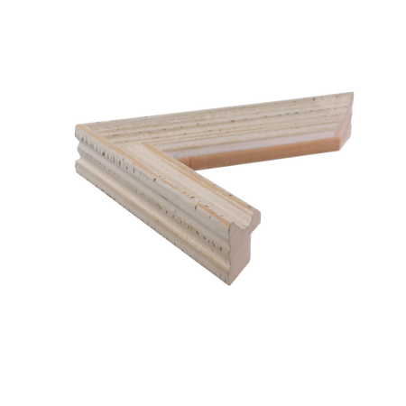 Side view of Muse I picture frame in distressed white