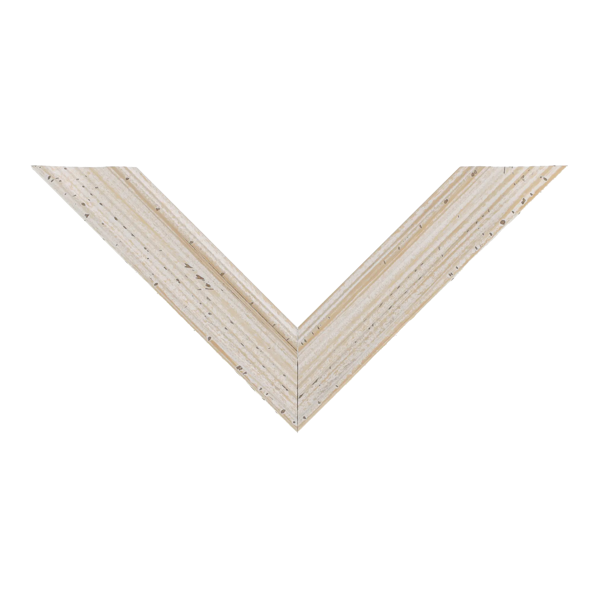 Top view of Muse I picture frame in distressed white