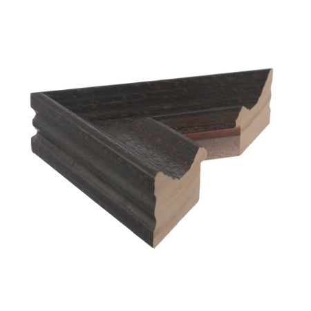 Side view of Muse II picture frame in distressed black