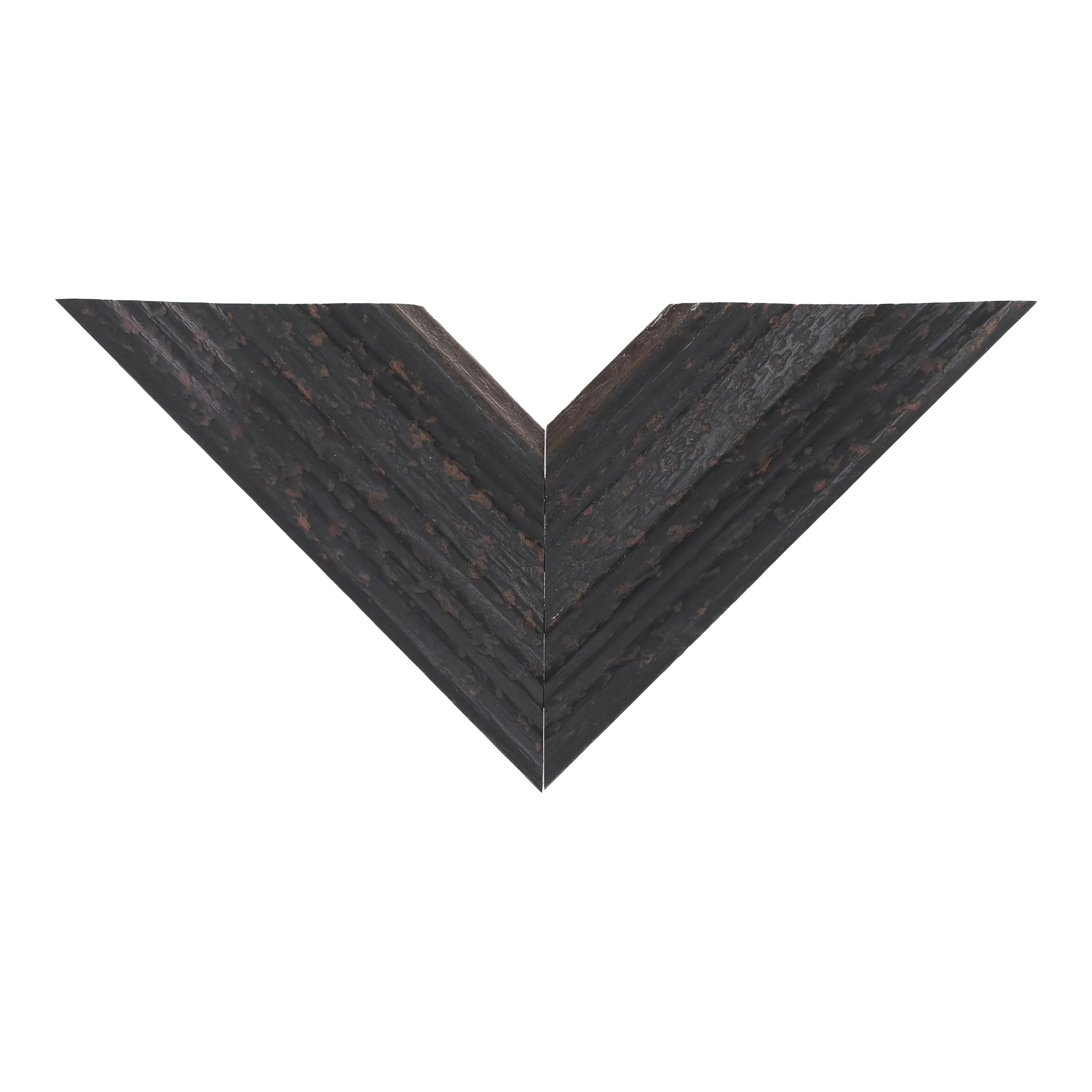 Top view of Muse II picture frame in distressed black