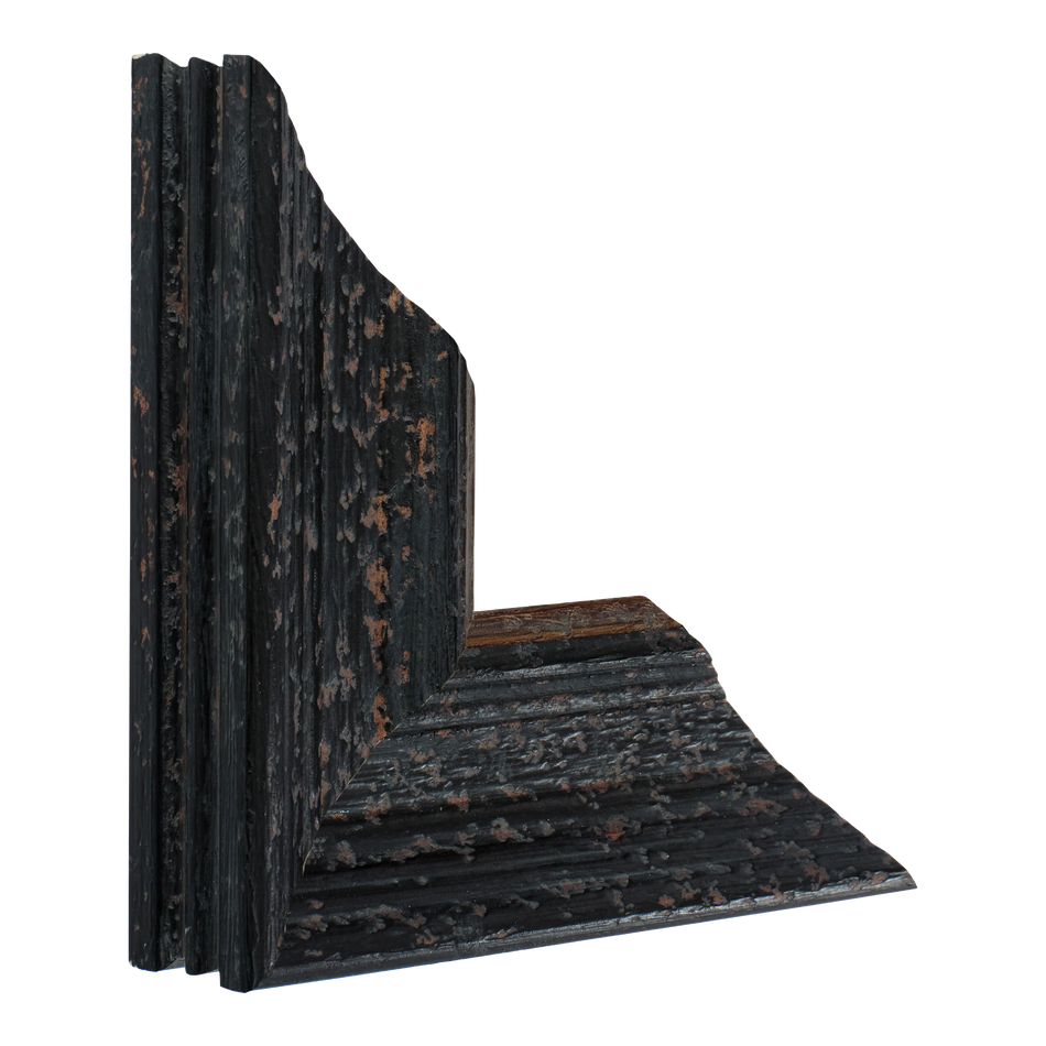 Vertical view of muse ii distressed black picture frame
