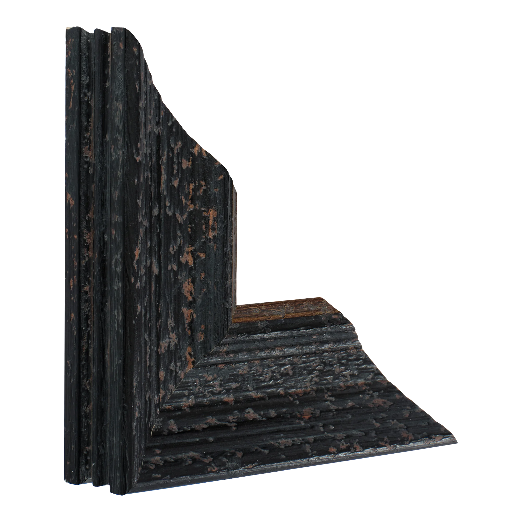 Vertical view of muse ii distressed black picture frame