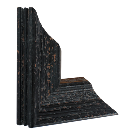 Vertical view of muse ii distressed black picture frame