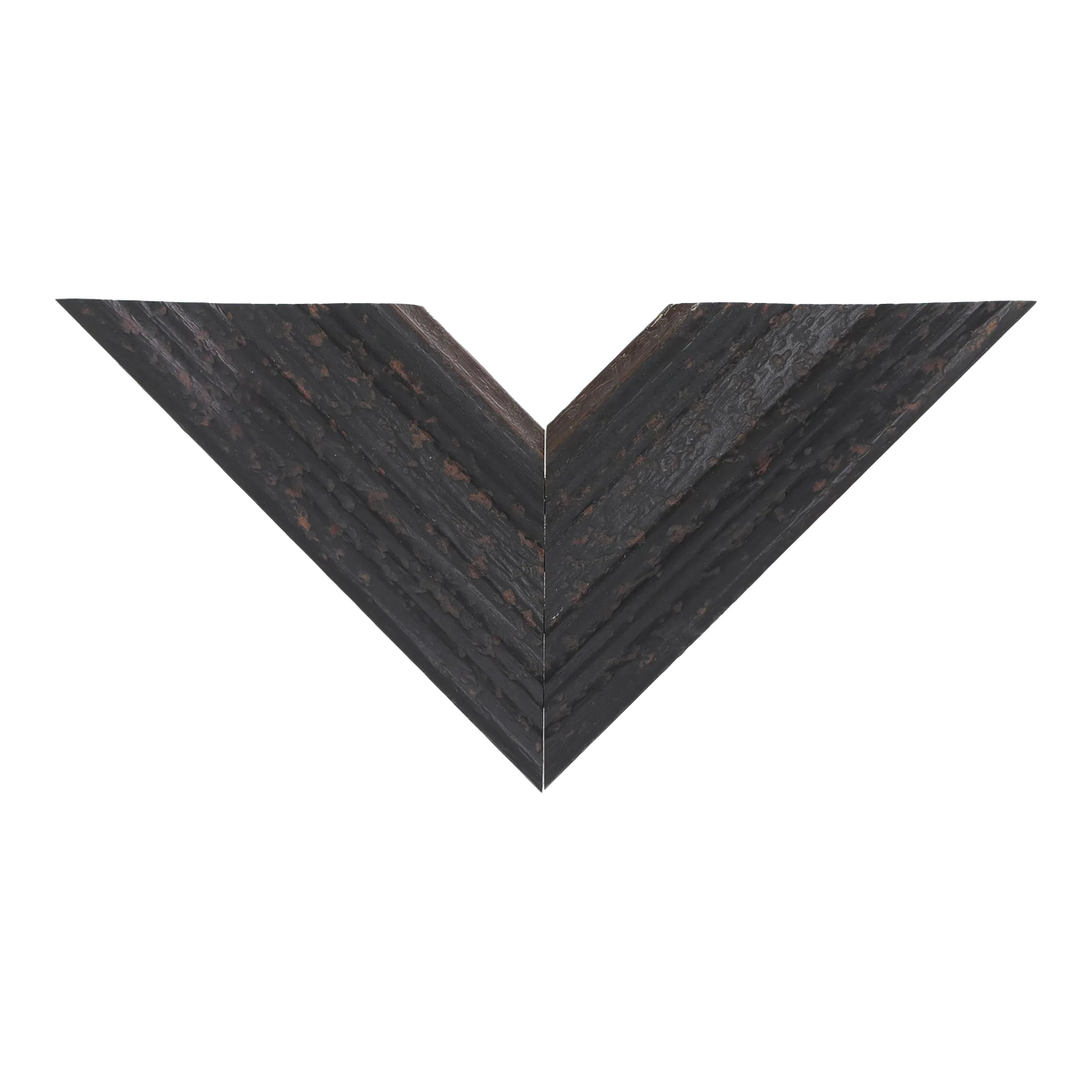 Top view of Muse II picture frame in distressed black