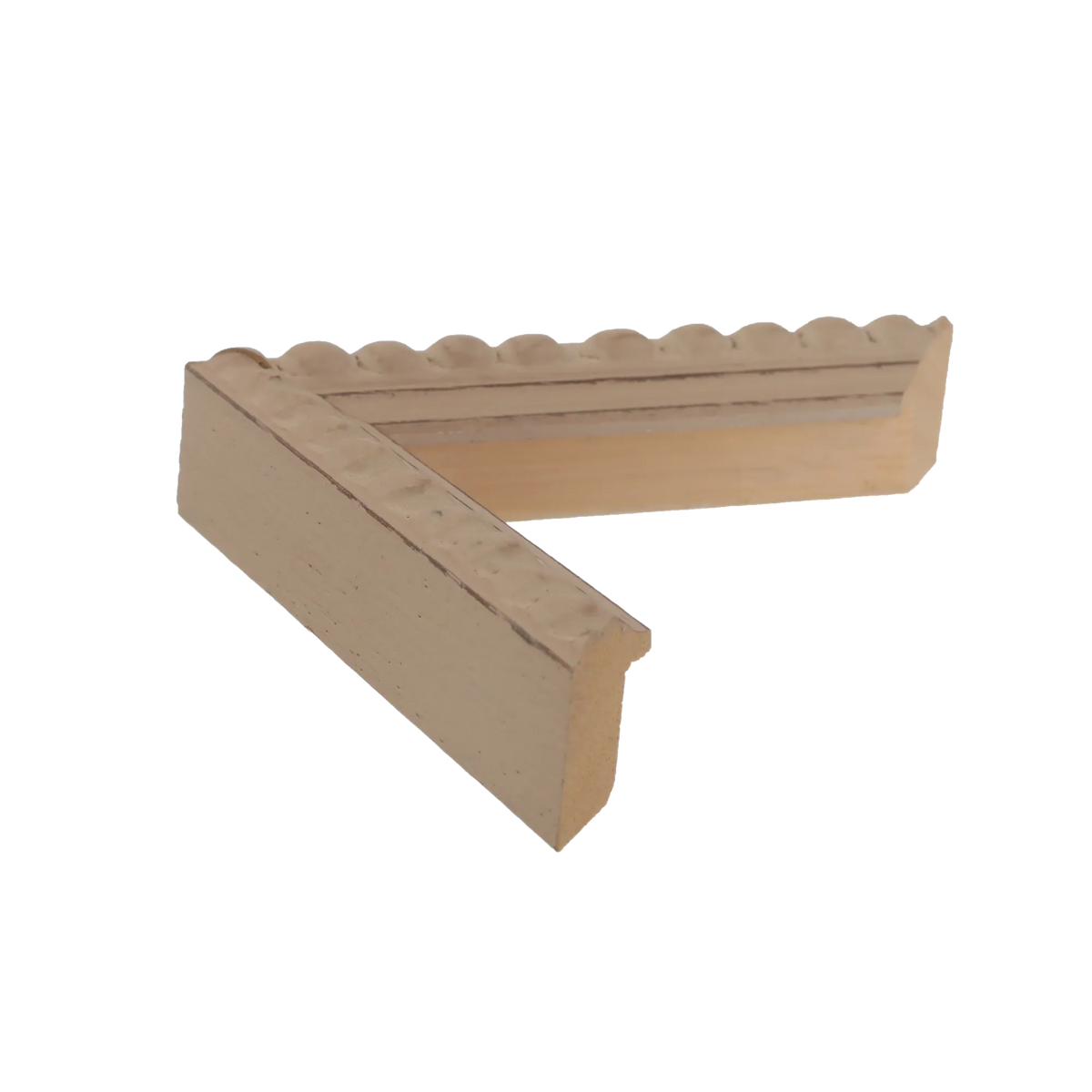 Side view of Nimbus picture frame in cream