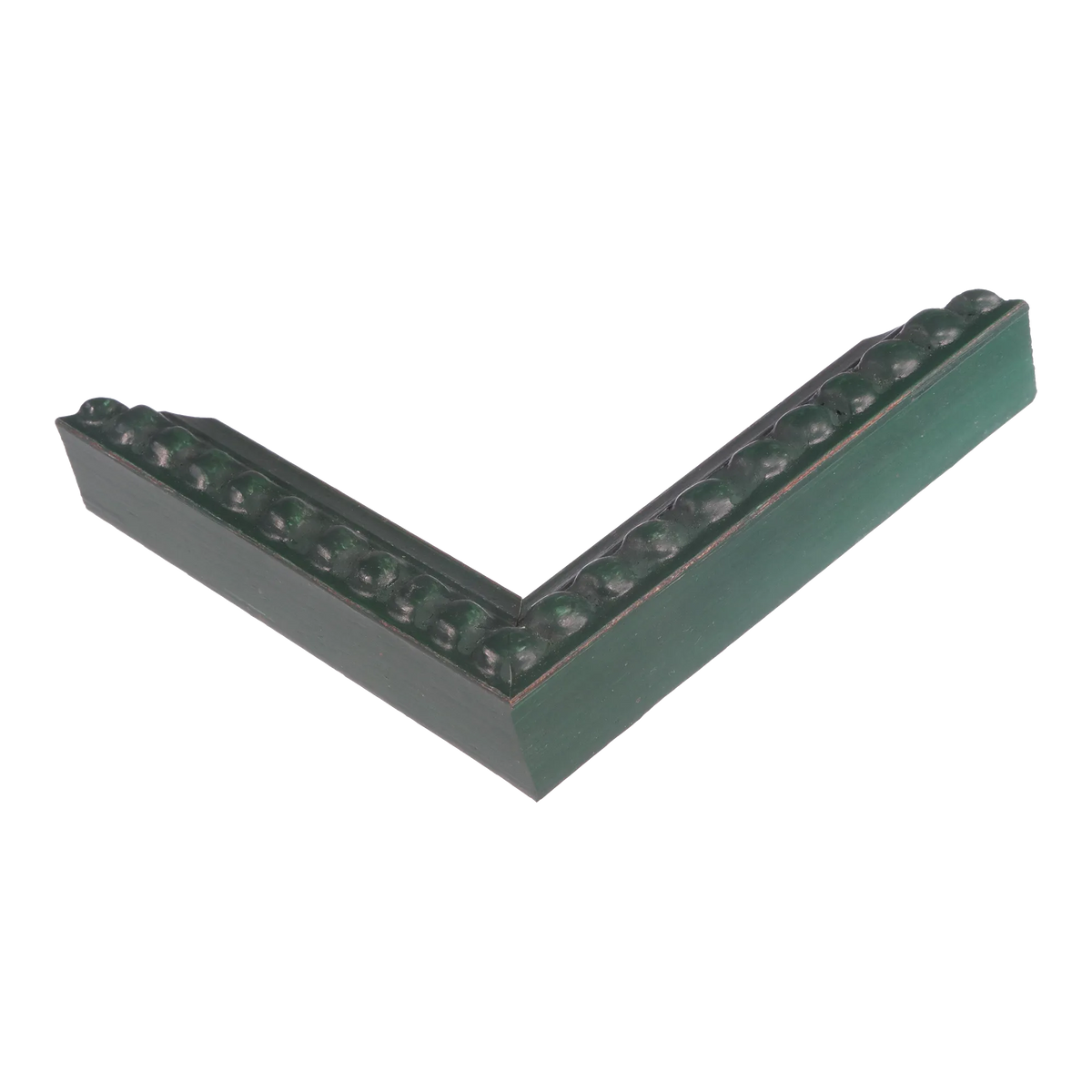 Corner view of Nimbus in dark green picture frame