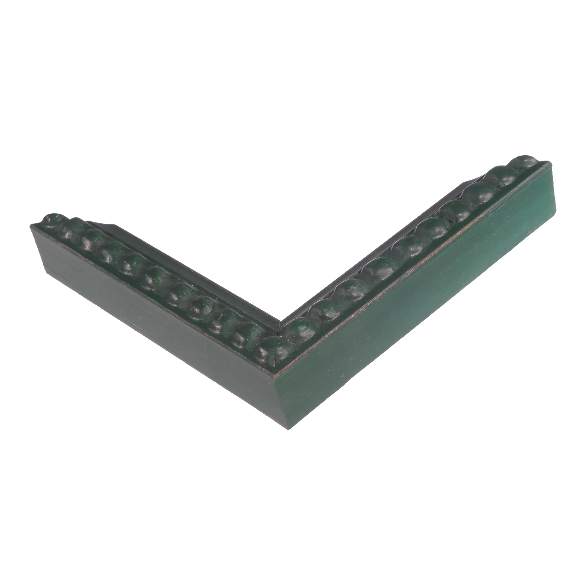 Corner view of Nimbus in dark green picture frame