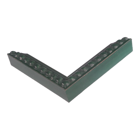 Corner view of Nimbus in dark green picture frame